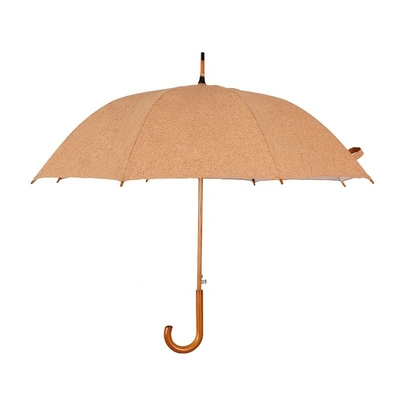 Protection écologique parapluie en liège avec arbre et poignée en bois de 105 cm de diamètre ouvert
