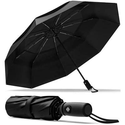 Couleur personnalisée Résistant au vent Petit sac à dos pliant parapluie pour faux double couche