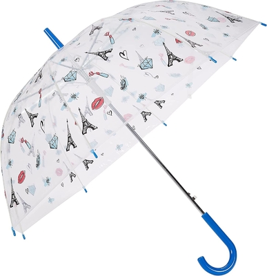 Retour à l'école pour les enfants Les bases du parapluie transparent avec poignée de crochet