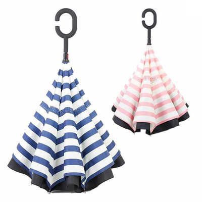 Parapluie droite 8K 23 pouces 190T Ponge inverse double couche C Manche manuelle ouverte