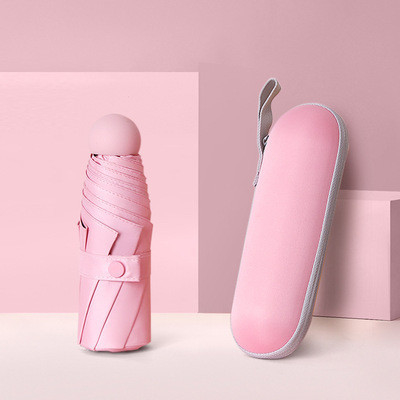 Choix du voyageur Mini cinq capsules pliables parapluie avec protection UV et impression de logo