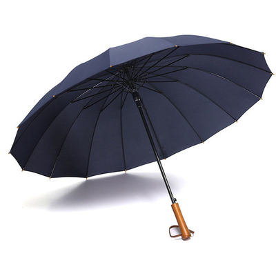 Parapluie droite Retro Manche en bois Automatique ouverte Parapluie publicitaire cadeau personnalisé