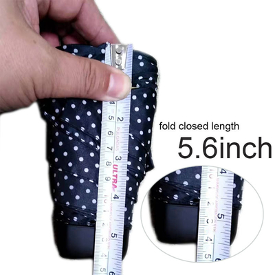 5.6 pouces de longueur personnalisé panneau de revêtement noir parapluie 6 plié logo d'impression personnalisé
