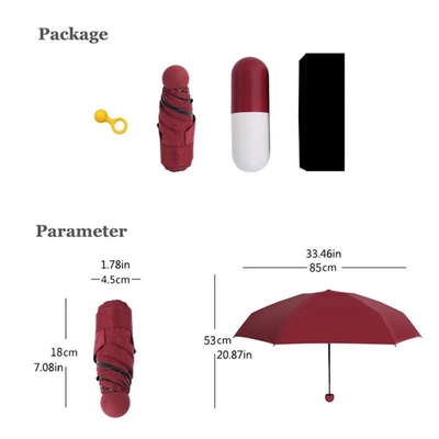 Capsule de protection UV à cinq couches Poche Super Petit parapluie avec impression à plaque complète