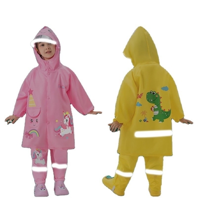 Des dessins animés de vêtements de pluie pour enfants en matériau d'Oxford couleur personnalisée