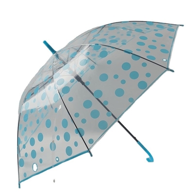 Créatif parapluie transparente poignée en plastique pôle droit cadeau publicitaire automatique