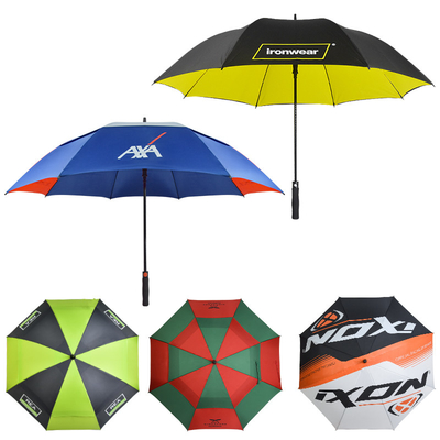 Parapluie de golf personnalisé étanche au vent de 30 pouces avec imprimés de logo de marque et doubles couches