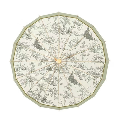 Tuyau en fer 16k cadre en aluminium pare-soleil résistant au vent parapluie avec poignée en bois vintage