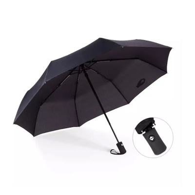 Parapluie de voyage de 95 cm de diamètre ouvert avec un design compact et un logo personnalisé