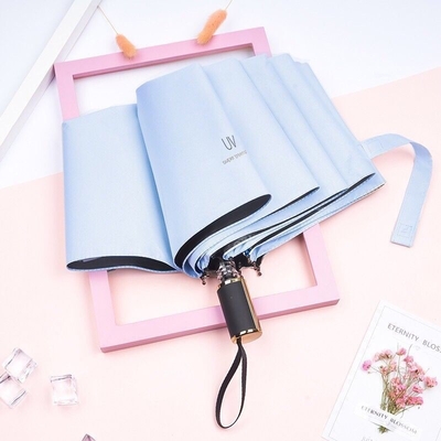 X303 Collage noir Crème solaire Ombrelle solaire Double-Trois-plier Parapluie Soleil Style minimaliste