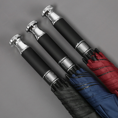Manche métallique argentée droite double auvent Rolls Royce Golf parapluie Logo personnalisé