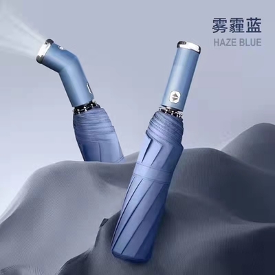 Publicité / parapluie cadeau avec lampe de poche LED réfléchissante et commodité de pliage automatique