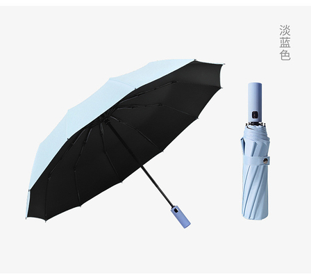 Plier X305 parapluie UV entièrement automatique Noir Vinyle Protection Soleil pluie double- parapluie