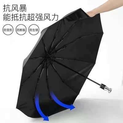 Logo personnalisé 10 Bone Three Fold parapluie d'affaires pour la publicité VIP Rolls-Royce