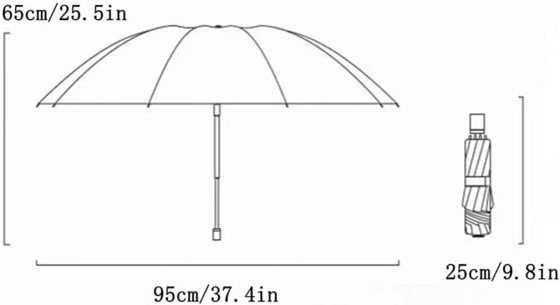 Parapluie arc-en-ciel ouvert manuel pour adultes avec bande réfléchissante