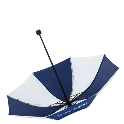 Contrôle manuel Double parapluie publicitaire bleu et blanc