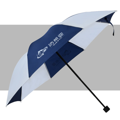 Contrôle manuel Double parapluie publicitaire bleu et blanc