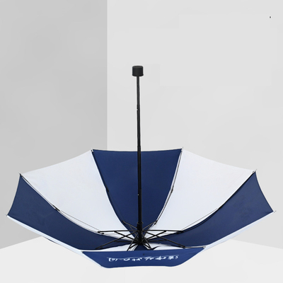 Contrôle manuel Double parapluie publicitaire bleu et blanc