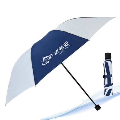 Contrôle manuel Double parapluie publicitaire bleu et blanc