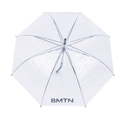 Parapluie en PVC transparente à barres droites de couleur