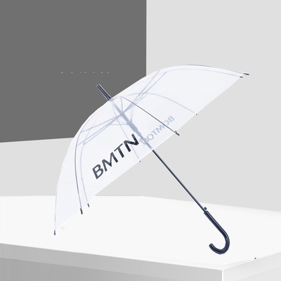 Parapluie en PVC transparente à barres droites de couleur