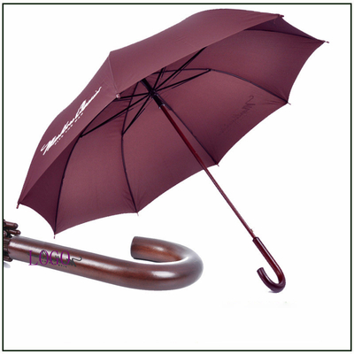 Parapluie de golf à poignée longue entièrement automatique avec crochet et logo personnalisé