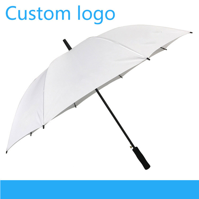 Matériau de tissu Pongee 190T 8K 27 pouces Droit Boîte de publicité extérieure blanche Parapluie