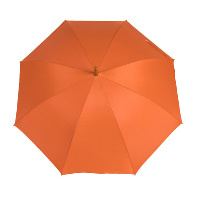 Auto ouvre tout le corps parapluie orange logo personnalisé de la banque crochet poignée avec 100 cm de diamètre