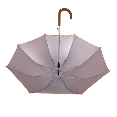 Auto ouvre tout le corps parapluie orange logo personnalisé de la banque crochet poignée avec 100 cm de diamètre