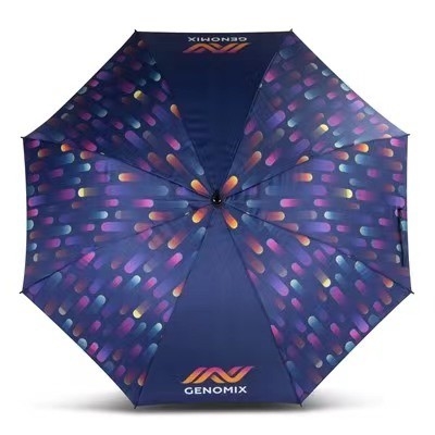 Parapluie de sublimation de logo et de motif personnalisé populaire avec poignée en caoutchouc