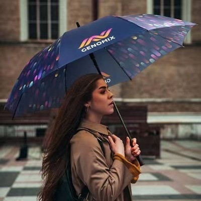 Parapluie de sublimation de logo et de motif personnalisé populaire avec poignée en caoutchouc