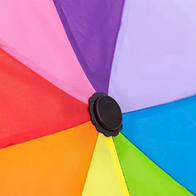 3 Parapluie manuelle pliable avec côtes résistantes au vent et en fibre de verre métallique