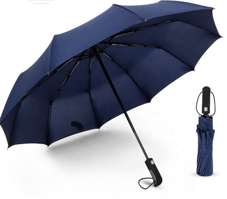 Échafaudage en acier noir 10K 190T Pongee Adultes Automatique 3 Pins Parapluie avec imprimés de logo