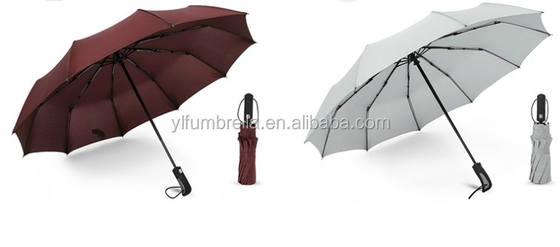 Échafaudage en acier noir 10K 190T Pongee Adultes Automatique 3 Pins Parapluie avec imprimés de logo