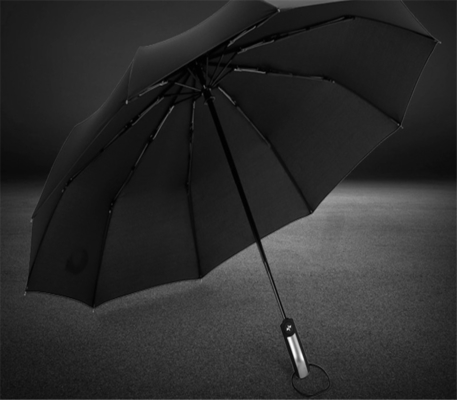 23 pouces 10K 190T Pongee parapluie pliable automatique avec ouverture et fermeture automatiques et arbre en acier