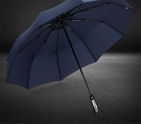 23 pouces 10K 190T Pongee parapluie pliable automatique avec ouverture et fermeture automatiques et arbre en acier