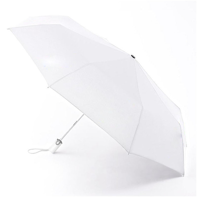 Logo imprimé sur mesure parapluie pliable en polyester blanc pour la publicité ou les cadeaux et durable