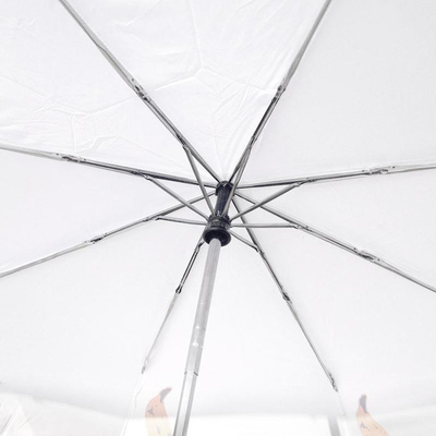 Logo imprimé sur mesure parapluie pliable en polyester blanc pour la publicité ou les cadeaux et durable