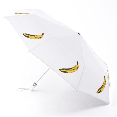 Logo imprimé sur mesure parapluie pliable en polyester blanc pour la publicité ou les cadeaux et durable