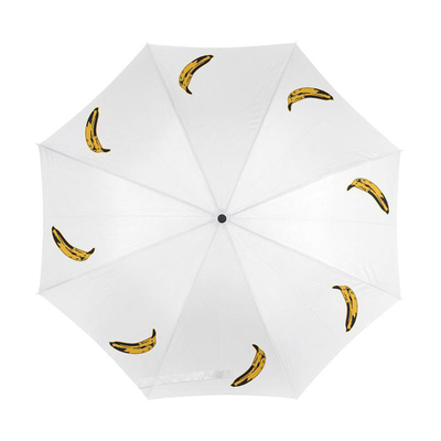 Logo imprimé sur mesure parapluie pliable en polyester blanc pour la publicité ou les cadeaux et durable