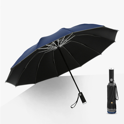 Style minimaliste parapluie à trois couches LED inverse réflecteur parapluie automatique