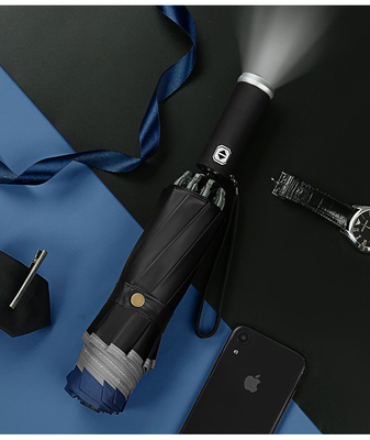 Style minimaliste parapluie à trois couches LED inverse réflecteur parapluie automatique