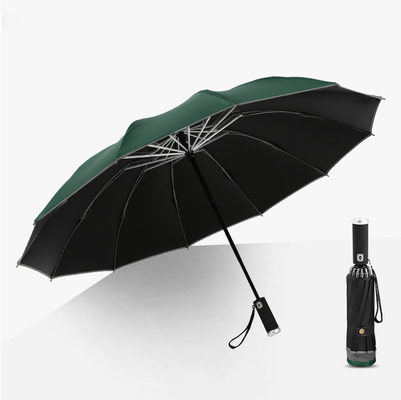 Style minimaliste parapluie à trois couches LED inverse réflecteur parapluie automatique
