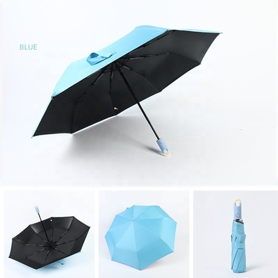 Garde-tête de verrouillage couleur pure parapluie pliable personnalisée avec imprimés de logo pleinement automatique