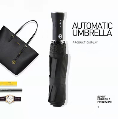 Design minimaliste parapluie pliable entièrement automatique avec haut-parleur Bluetooth rechargeable