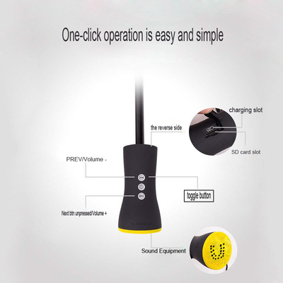 Design minimaliste parapluie pliable entièrement automatique avec haut-parleur Bluetooth rechargeable