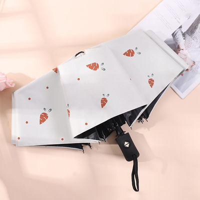 Les dames trois couches bleu parapluie avec motif de fraise de point Toutes les saisons manuel ouvert