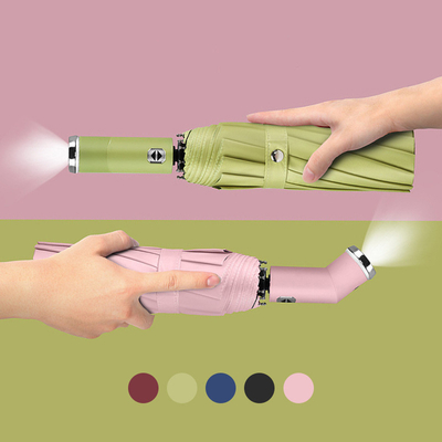 Voyage dans le luxe étanche au vent pliable automatique ouverte fermée personnalisée couleur LED parapluie