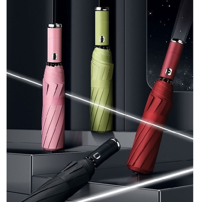 Voyage dans le luxe étanche au vent pliable automatique ouverte fermée personnalisée couleur LED parapluie