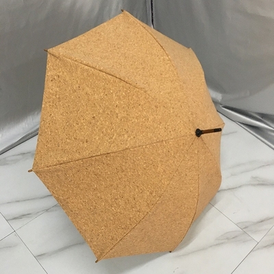 Protection de l'environnement créative Tissu de liège Tissu de sciure Parapluie en tissu avec poignée en bois